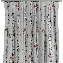 Gardiner Mönstrade|Julgardiner<Arvidssons textil Vinterdungen grå gardiner