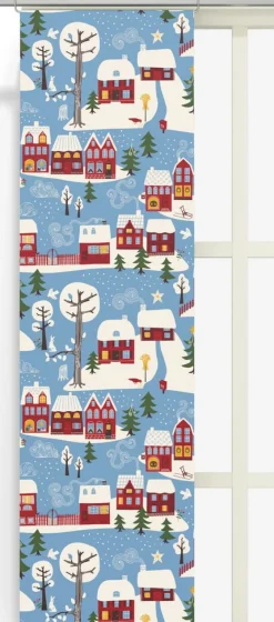 Julgardiner|Panelgardiner<Arvidssons textil Vintertid ljusblå panelgardiner