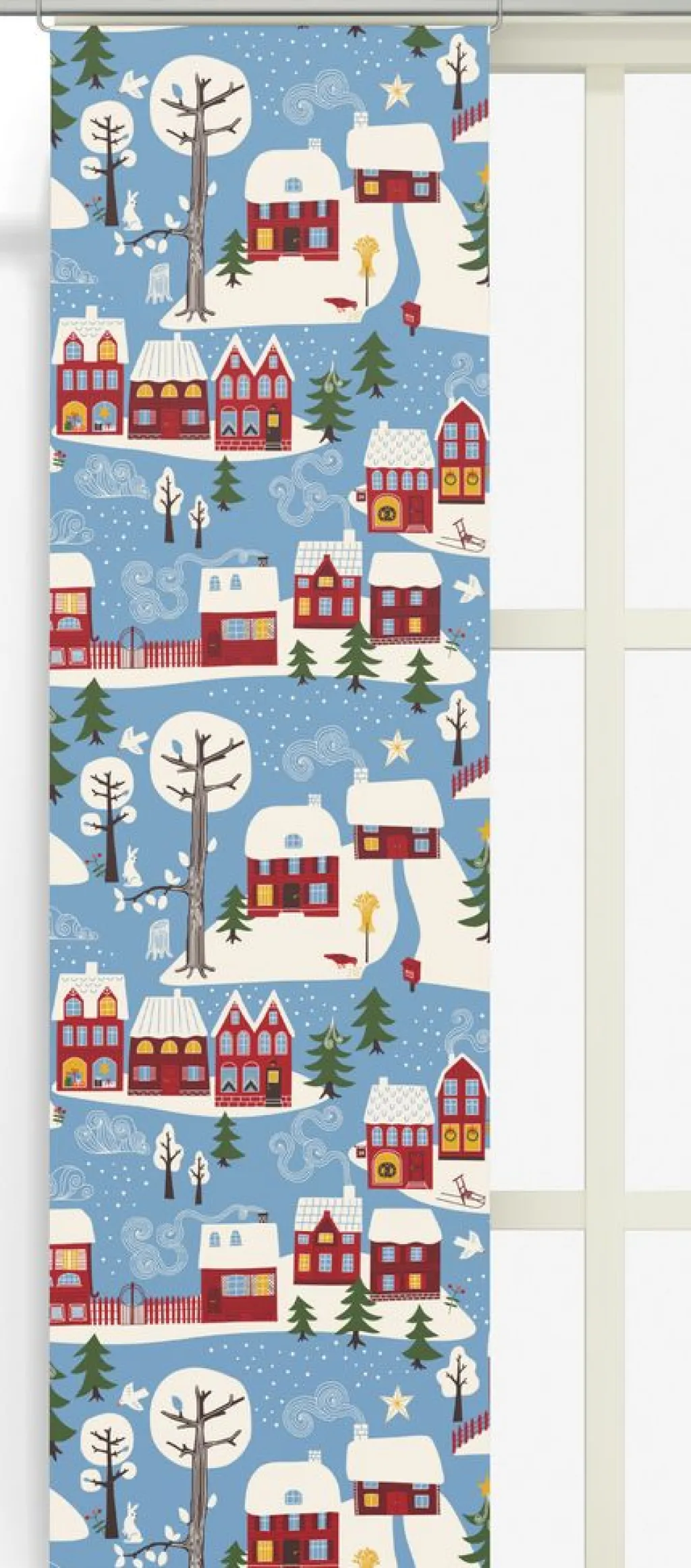 Julgardiner|Panelgardiner<Arvidssons textil Vintertid ljusblå panelgardiner