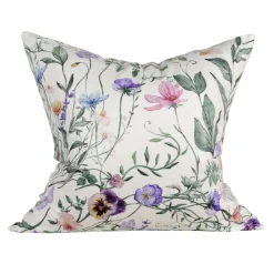 Mönstrade Kuddfodral<Fondaco Viola off-white kuddfodral med blomstermönster i sammet 48x48cm