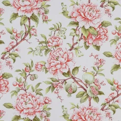 Gardintyger Mönstrade<Nordisk Textil Vivienne blommigt gardintyg med pioner och granatäpplen
