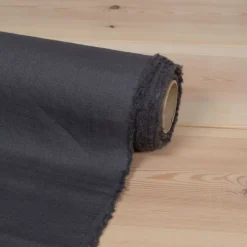 Gardintyger Enfärgade|Linnetyger<Nordisk Textil Washed lin/bomull mörkgrå tyg