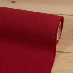 Gardintyger Enfärgade|Linnetyger<Nordisk Textil Washed lin/bomull röd tyg