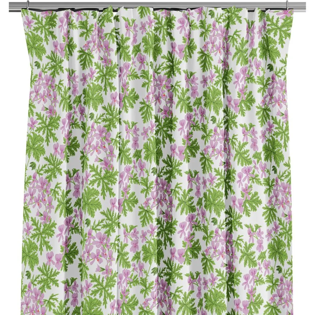 Gardiner Mönstrade<Arvidssons textil Westerlunds Blomma lila-grön gardiner